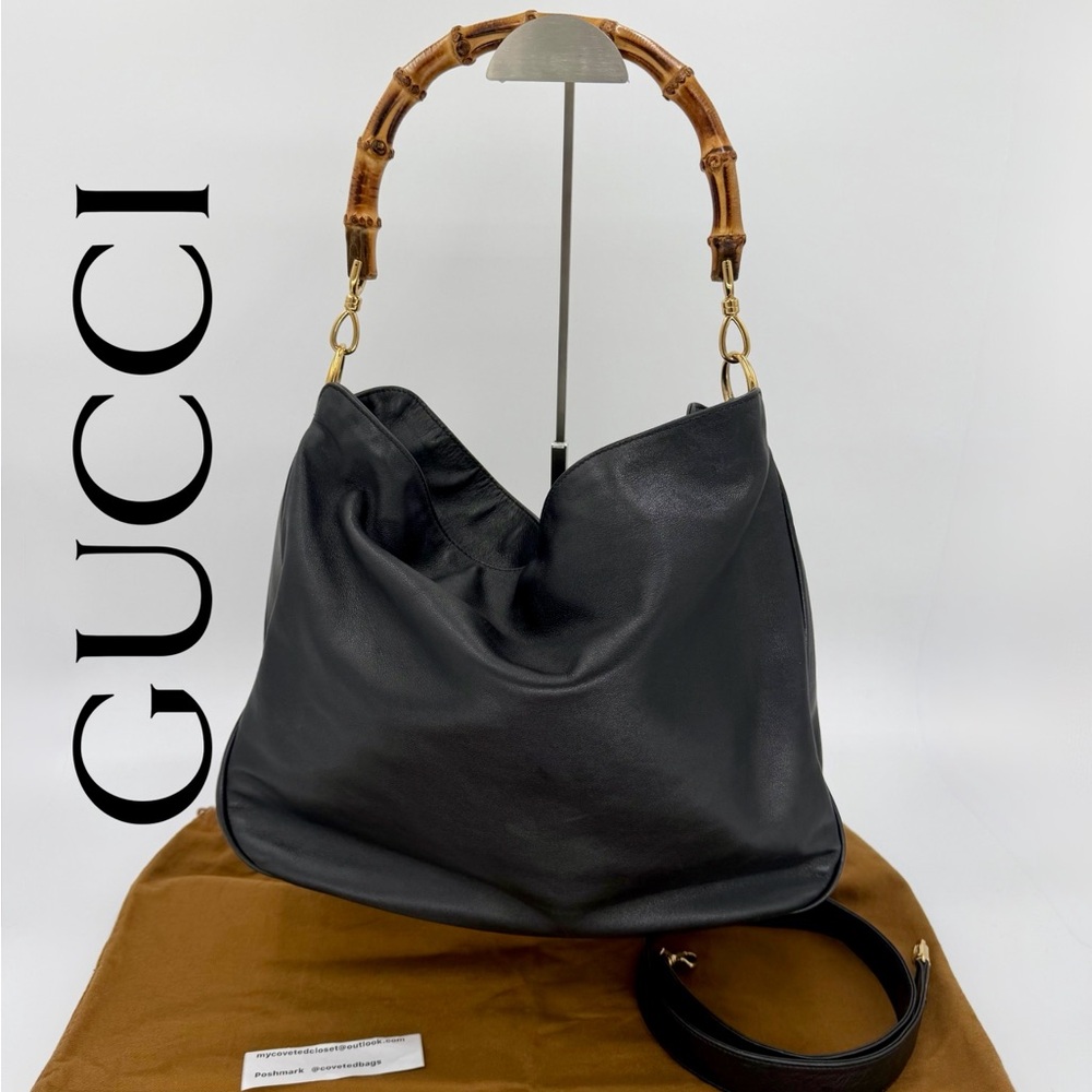 Supple Leather Two Way w/Bamboo Handle and Dust Bag Excellent Condition! w/COA